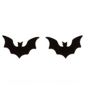 Black Stainless Steel Bat Stud Earrings, Halloween Earrings, Dainty Earrings.